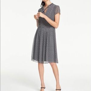 Ann Taylor Herringbone Neck Tie Dress